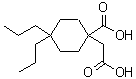 CAS 登录号：130065-94-0， 1-(羧甲基)-4,4-二丙基环己烷羧酸