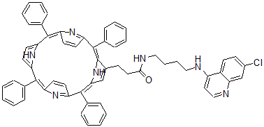 CAS 登录号:130170-25-1, N-(4-((7-氯-4-喹啉基)氨基)丁基)-5,10,15,20-四苯基-21H,23H-卟吩-2-丙酰胺