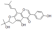 CAS 登录号：130289-28-0， 4-羟基-6-(4-羟基苯基)-2-(2-羟基丙-2-基)-9-(3-甲基丁-2-烯基)-2,3-二氢呋喃并[3,2-g]苯并吡喃-5-酮