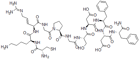 CAS#: 130304-73-3, L-Cysteinyl-L-lysyl-L-arginylglycyl-L-prolylglycyl-L-seryl-L-alpha-aspartyl-L-phenylalanyl-L-alpha-aspartyl-L-tyrosinamide cyclic (10-1)-peptide