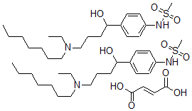 CAS#: 130350-52-6, (+-)-4'-(4-(Ethylheptylamino)-1-hydroxybutyl)methanesulfonanilide fumarate (2:1)