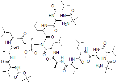 CAS#: 130378-94-8, N-tert-Butyloxycarbonyl-valyl-alanyl-leucyl-aminoisobutyryl-valyl-alanyl-leucyl(valyl-alanyl-leucyl-aminoisobutyryl)(2) methyl ester