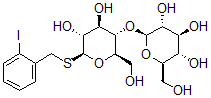 CAS 登录号：130421-98-6， (2S,3R,4S,5S,6R)-2-[(2R,3S,4R,5R,6S)-4,5-二羟基-2-(羟基甲基)-6-[(2-碘苯基)甲硫基]四氢吡喃-3-基]氧基-6-(羟基甲基)四氢吡喃-3,4,5-三醇
