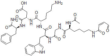 CAS#: 130582-12-6, N2-acetyl-N6-(3-carboxy-1-oxopropyl)-L-lysylglycyl-L-tryptophyl-L-lysyl-L-alpha-aspartyl-L-Phenylalaninamide cyclic (1-4)-peptide