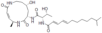CAS#: 130743-08-7, (2E,4E)-N-[(2S,3R)-3-Hydroxy-1-[[(3Z,5S,8S,10S)-10-Hydroxy-5-Methyl-2,7-Dioxo-1,6-Diazacyclododec-3-En-8-Yl]Amino]-1-Oxobutan-2-Yl]-11-Methyldodeca-2,4-Dienamide