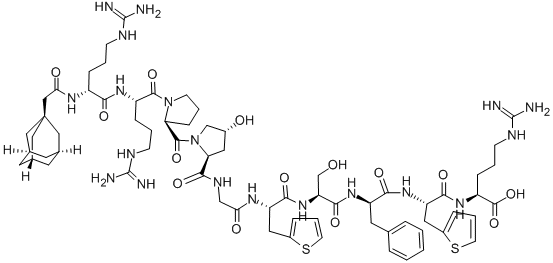 CAS 登录号：130942-96-0， N2-(2-三环[3.3.1.1(3,7)]癸-1-基乙酰基)-D-精氨酰-L-精氨酰-L-脯氨酰-(4R)-4-羟基-L-脯氨酰甘氨酰-3-(2-噻吩基)-L-丙氨酰-L-丝氨酰-D-苯丙氨酰-3-(2-噻吩基)-L-丙氨酰-L-精氨酸