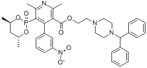 CAS#: 131356-86-0, 2-[4-[Di(Phenyl)Methyl]Piperazin-1-Yl]Ethyl 5-(4,6-Dimethyl-2-Oxo-1,3-Dioxa-2lambda5-Phosphacyclohex-2-Yl)-2,6-Dimethyl-4-(3-Nitrophenyl)Pyridine-3-Carboxylate