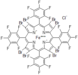 CAS 登录号：131917-66-3， 2,3,7,8,12,13,17,18-八溴-5,10,15,20-四(五氟苯基)卟啉-铁(III)