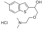CAS 登录号：131965-03-2， 2-(2-二甲基氨基乙氧基)-1-(5-甲基-1-苯并噻吩-2-基)乙醇盐酸盐