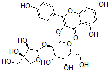 CAS#: 132294-84-9, 3-[(2S,3R,4S,5R,6R)-3-[(2S,3R,4R)-3,4-Dihydroxy-4-(Hydroxymethyl)Oxolan-2-Yl]Oxy-4,5-Dihydroxy-6-(Hydroxymethyl)Oxan-2-Yl]Oxy-5,7-Dihydroxy-2-(4-Hydroxyphenyl)Chromen-4-One