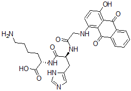 CAS 登录号：132391-60-7， (2S)-6-氨基-2-[[(2S)-2-[[2-[(4-羟基-9,10-二氧代蒽-1-基)氨基]乙酰基]氨基]-3-(3H-咪唑-4-基)丙酰]氨基]己酸