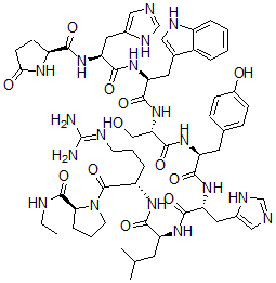 CAS 登录号：132461-43-9， 6-D-组氨酸-9-(N-乙基-L-脯氨酰胺)-10-去甘氨酰胺-促黄体激素-释放因子(猪)