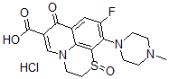 CAS#: 132843-25-5, 9-Fluoro-2,3-Dihydro-10-(4-Methyl-1-Piperazinyl)-7-Oxo-7H-Pyrido(1,2,3-de)-1,4-Benzothiazine-6-Carboxylic Acid 1-Oxide Monohydrochloride