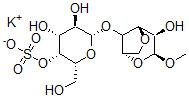 CAS 登录号：132895-19-3， [(2R,3R,4R,5R,6S)-4,5-二羟基-6-[[(1S,2R,3S,5S)-2-羟基-3-甲氧基-4,7-二氧杂双环[3.2.1]辛烷-8-基]氧基]-2-(羟基甲基)四氢吡喃-3-基]硫酸酯钾盐