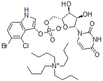 CAS 登录号：132900-87-9， 尿苷-3'-(5-溴-4-氯吲哚-3-基)-磷酸酯四丁基铵盐
