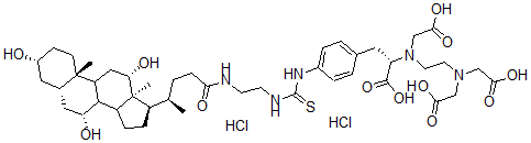 CAS 登录号：132910-41-9， N-羧甲基)-N-(2-(二(羧甲基)氨基)乙基)-3-(4-(N'-(2-((3,7,12-三羟基胆烷-24-酰基)氨基)乙基)(硫脲基)苯基)丙氨酸