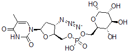 CAS#: 133101-34-5, [(2S,3S,5R)-3-Azido-5-(5-Methyl-2,4-Dioxopyrimidin-1-Yl)Oxolan-2-Yl]Methyl [(2R,3S,4S,5R,6S)-3,4,5,6-Tetrahydroxyoxan-2-Yl]Methyl Hydrogen Phosphate