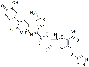 CAS 登录号：133162-45-5， 7-(-2-(2-氨基噻唑-4-基)-2-(3-(3-羟基-4-吡啶酮-1-基)-3-羧基丙氧基亚氨基)乙酰氨基)-3-(1,2,3-噻二唑-5-基)-硫代甲基-3-头孢烯-4-羧酸