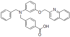 CAS#: 133430-68-9, 4-[[Phenylmethyl-[3-(Quinolin-2-Ylmethoxy)Phenyl]Amino]Methyl]Benzoic Acid