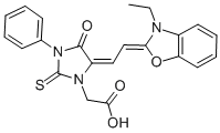 CAS 登录号：13350-41-9， 1-羧甲基-3-苯基-5-(2-(3-乙基-2-苯并恶唑亚基)-亚乙基)-硫代海因