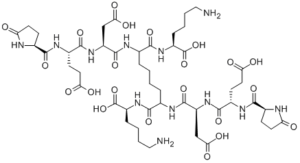 CAS 登录号：134143-28-5， (S)-5-氧代-L-脯氨酰-L-alpha-谷氨酰-L-alpha-天冬氨酰-N8-(5-氨基-1-羧基戊基)-8-氧代-N7-(N-(N-(5-氧代-L-脯氨酰)-L-alpha-谷氨酰)-L-alpha-天冬氨酰)-2,7,8-三氨基辛酰-L-赖氨酸