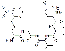 CAS 登录号：134152-14-0， (2S)-2-氨基-N-[(2S)-1-[[(2S)-1-[[2-[[(2R)-2-氨基-3-(3-硝基吡啶-2-基)二硫基丙酰]氨基]乙酰基]氨基]-3-甲基-1-氧代丁烷-2-基]氨基]-3-甲基-1-氧代丁烷-2-基]戊烷二酰胺