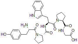 CAS 登录号：134406-64-7， 2-[[(2S)-1-[(2S)-2-[[(2S)-1-[(2S)-2-氨基-3-(4-羟基苯基)丙酰]吡咯烷-2-羰基]氨基]-3-(1H-吲哚-3-基)丙酰]吡咯烷-2-羰基]氨基]乙酸