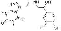 CAS#: 13460-98-5, 7-[2-[[2-(3,4-Dihydroxyphenyl)-2-Hydroxyethyl]Amino]Ethyl]-3,7-Dihydro-1,3-Dimethyl-1H-Purine-2,6-Dione