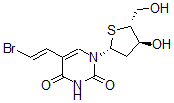 CAS 登录号：134699-93-7， 5-[(E)-2-溴乙烯基]-1-[(2R,4S,5R)-4-羟基-5-(羟基甲基)四氢噻吩-2-基]嘧啶-2,4-二酮