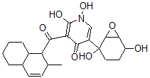 CAS 登录号：134822-63-2， 5-(2,5-二羟基-7-氧杂双环[4.1.0]庚烷-2-基)-1,2-二羟基-3-(2-甲基1,2,4a,5,6,7,8,8a-八氢萘-1-羰基)吡啶-4-酮