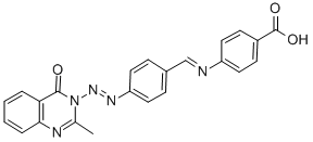 CAS 登录号：134895-14-0， 4-[[[2-(2-甲基-4-氧代-3(4H)-喹唑啉基)偶氮]苯基亚甲基]氨基]-苯甲酸