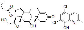 CAS#: 135467-84-4, (11beta)-11,21-dihydroxy-17-(1-oxobutoxy)-Pregn-4-ene-3,20-dione mixt. with 5,7-dichloro-2-methyl-8-quinolinol