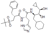 CAS#: 135669-48-6, (2R)-2-(Tert-Butylsulfonylmethyl)-N-[(2S)-1-[[(2R,3S,4R)-1-Cyclohexyl-4-Cyclopropyl-3,4-Dihydroxybutan-2-Yl]Amino]-3-(3H-Imidazol-4-Yl)-1-Oxopropan-2-Yl]-3-Phenylpropanamide