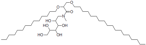 CAS 登录号:135961-67-0, N-甲基-3-十八烷氧基-N-(2,3,4,5,6-五羟基己基)-2-十四烷氧基丙酰胺