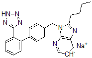 CAS#: 136042-19-8, 2-Butyl-3-((2'-(1H-tetrazol-5-yl)biphenyl-4-yl)methyl)-3H-imidazo(4,5-b)pyridine sodium salt