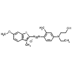 CAS 登录号：136213-74-6， 2-({4-[乙基(2-羟基乙基)氨基]-2-甲基苯基}偶氮)-6-甲氧基-3-甲基-1,3-苯并噻唑-3-鎓氯化物