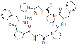CAS 登录号：136314-94-8， 环(甘氨酰-L-脯氨酰-L-苯丙氨酰-L-脯氨酰甘氨酰-L-脯氨酰-L-苯丙氨酰-L-脯氨酰)