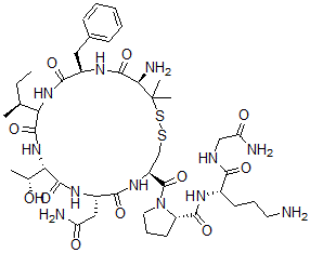 CAS 登录号：136429-81-7， 1-(3-巯基-L-缬氨酸)-2-D-苯丙氨酸-4-L-苏氨酸-8-L-鸟氨酸-缩宫素