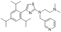 CAS 登录号：136468-36-5， N',N'-二甲基-N-(吡啶-3-基甲基)-N-[4-[2,4,6-三(丙-2-基)苯基]-1,3-噻唑-2-基]乙烷-1,2-二胺