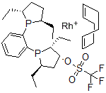 CAS 登录号：136705-77-6， (-)-1,2-二((2R,5R)-2,5-二乙基磷杂环戊基)苯(环辛二烯)铑(I)三氟甲烷磺酸盐