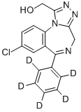 CAS 登录号：136765-24-7， 8-氯-6-(苯基-D5)-4H-[1,2,4]三唑并[4,3-a][1,4]苯并二氮杂卓-1-甲醇