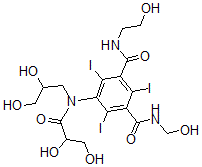 CAS 登录号：136880-97-2， 5-(2,3-二羟基丙酰基-(2,3-二羟基丙基)氨基)-N-(2-羟基乙基)-N'-(羟基甲基)-2,4,6-三碘苯-1,3-二甲酰胺