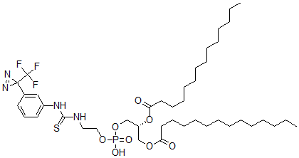 CAS 登录号：137043-97-1， [(2R)-1-[羟基-[2-[[3-[3-(三氟甲基)二氮杂环丙烯-3-基]苯基]硫代氨基甲酰氨基]乙氧基]磷酰]氧基-3-十四碳酰氧基丙-2-基]十四烷酸酯