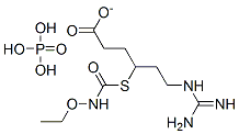 CAS 登录号：137718-15-1， 6-(二氨基亚甲基氨基)-4-(乙氧基氨基甲酰基硫基)己酸酯磷酸盐