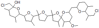CAS 登录号：138285-65-1， 2-(氯甲基)-6-[5-[5-[7-[[6-(1-氯丙-2-基)-5-甲基四氢吡喃-2-基]甲基]-9-甲氧基-2,4,10-三甲基-1,6-二氧杂螺[4.5]癸烷-2-基]-2-甲基四氢呋喃-2-基]-4-甲基四氢呋喃-2-基]-3,5-二甲基四氢吡喃-2-醇