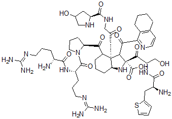 CAS#: 138680-92-9, Arginyl-(hydroxypropyl(3)-3-thienylalanyl(5)-1,2,3,4-tetrahydro-3-isoquinolinecarbonyl(7)-octahydro-1H-indole-2-carbonyl(8))-desarginyl(9)-Bradykinin