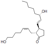 CAS 登录号：138898-70-1， (2R,3R)-2-[(Z)-7-羟基庚-2-烯基]-3-[(E,3S)-3-羟基辛-1-烯基]环戊烷-1-酮