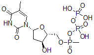 CAS 登录号：138989-23-8， [[(2R,3S,5R)-3-羟基-5-(5-甲基-2,4-二氧代嘧啶-1-基)四氢呋喃-2-基]甲氧基-甲基磷酰]膦酰氢磷酸酯