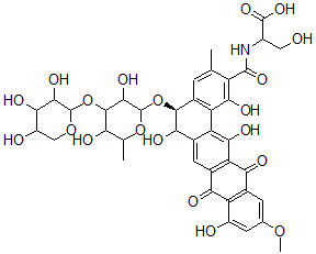 CAS#: 139272-69-8, N-[5(S)-[6-Deoxy-3-O-(beta-D-xylopyranosyl)-beta-D-galactopyranosyloxy]-1,6(S),9,14-tetrahydroxy-11-methoxy-3-methyl-8,13-dioxo-5,6,8,13-tetrahydrobenzo[a]naphthacen-2-ylcarbonyl]-D-serine