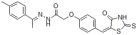 CAS#: 139298-36-5, N-[1-(4-Methylphenyl)Ethylideneamino]-2-[4-[(E)-(4-Oxo-2-Sulfanylidene-1,3-Thiazolidin-5-Ylidene)Methyl]Phenoxy]Acetamide
